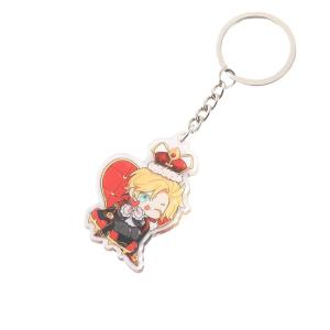 Durable Acrylic Transparent Keychain Simple Cartoon Promotional Printed With