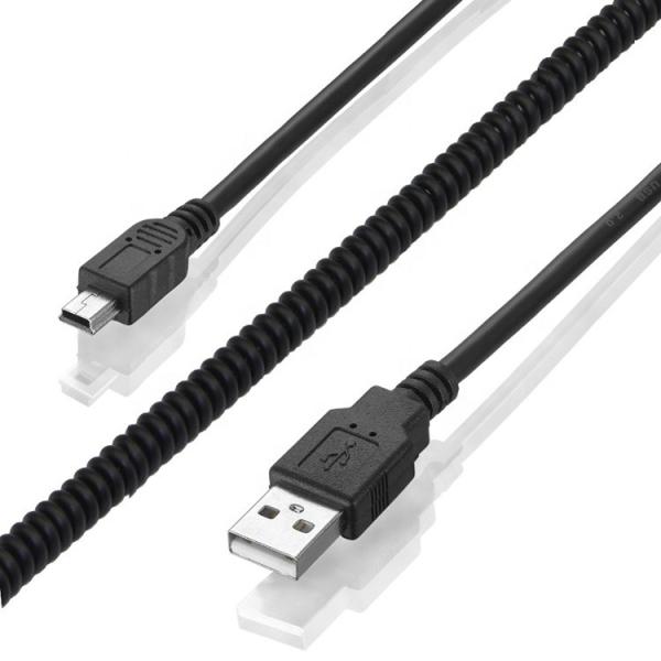 Buy cheap High Quality Spring Coiled Data Charging Mini USB 2.0 Extension Charger Cable for Camera PS3 Camera from wholesalers