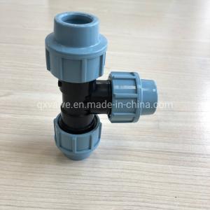 Buy cheap Round Head Code Plastic Coupling 3 Way Tee PP Compression Fitting for Irrigation Equal from wholesalers