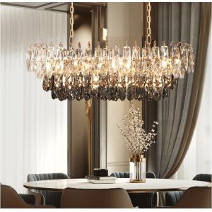 Buy cheap Smoky Diamond Shaped Crystal Chandelier Ceiling Light E14 High Brightness from wholesalers