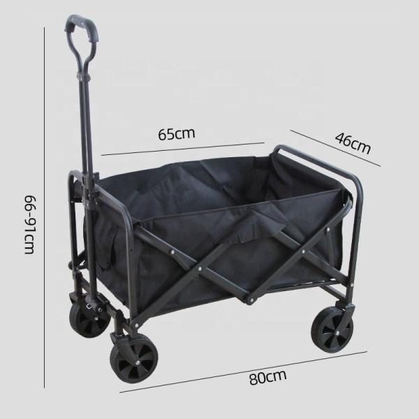 Quality 5 Inch Rubber Wheels Folding Wagon Cart 100L 90kg Capacity for sale
