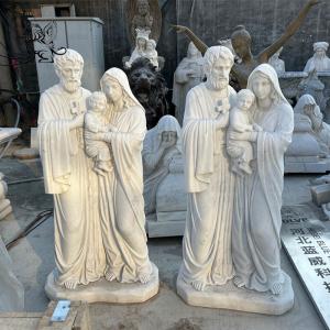 Buy cheap Marble Holy Family Statues Sculpture Virgin Mary Saint St. Joseph Statue Life Size Religious Stone Carvings White from wholesalers