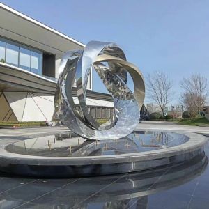 China 304 Gold Mirror Polished Tree Design 316L Stainless Steel Sculpture In Outdoor Square Decoration on sale