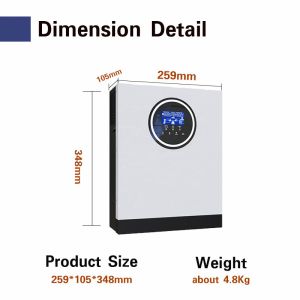 2Kw Hybrid Off Grid Solar Inverter Solar Pure Sine Wave Inverter For Dc Power