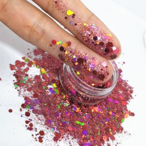 Buy cheap Crafting Essential 1kg Holographic Pink Chunky Eco-Friendly Glitter Powder for Ramadan Graduation and Valentine's Day from wholesalers