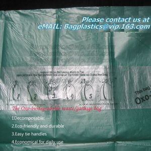 Compostable Trash Bags biodegradable custom logo printed, Carrier Punch Hole