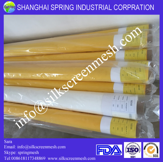 China monofilament polyester screen fabric plain weave printing mesh 7t-200t white/yellow on sale China monofilament polyester screen fabric plain weave printing mesh 7t-200t white/yellow on sale
