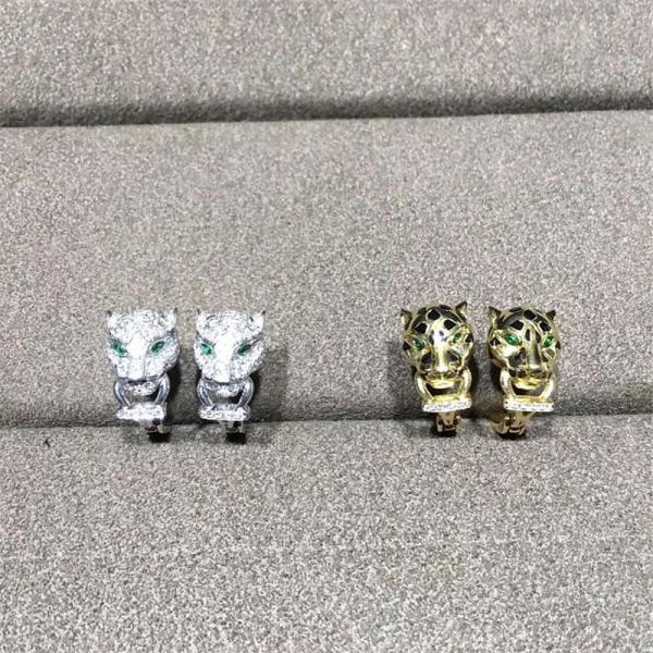 Buy cheap C Cheetah Earrings - showing the charm of courage, naughty or docile .18K gold, lacquer, diamond, shafle garnet, Onyx from wholesalers