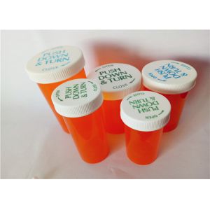 Buy cheap 8 Sizes Amber Child Resistant Vials , Translucent Color Child Proof Pill Container product