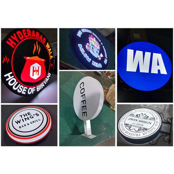 Double Side Outdoor Light Box Advertising Shop Round Rotating Light Box Led Sign 3D Letter Sign Acrylic Light Box