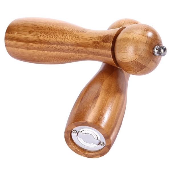 Quality Burnished Bamboo Salt And Pepper Mills , Wooden Pepper Mill Grinders With Ceramic Mechanism for sale
