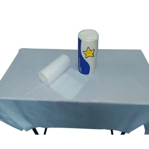 Easy Tore Off Opaque White HDPE Plastic Disposable Tablecloths
