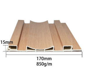 15mm Thickness WPC Fluted Wall Panel Grain-Like Surface Strong Wall Lamina