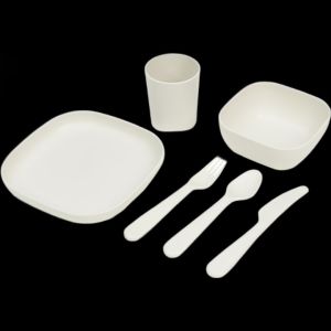 Plastic PLA Biodegradable Disposable Tableware Environmental And Beautiful