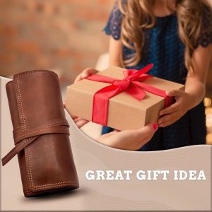 Buy cheap Fountain Pen Case Features Sturdy Strap, Fold-over Flap – Roll up Pouch Holds 6 Pens, from wholesalers