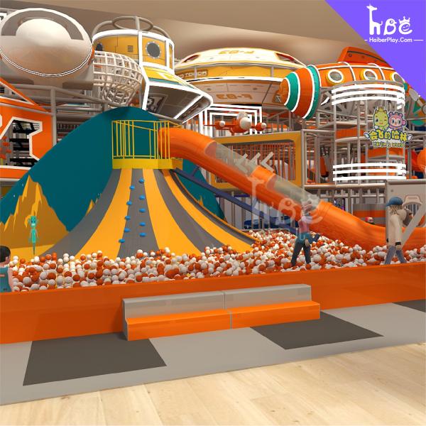 Customizable Indoor Play Structure for Kids with Slides and Ball Pits