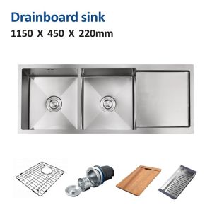Buy cheap 45' Undermount Apron Front Sink With Drainboard Double Bowl 115x45 from wholesalers