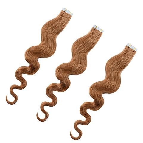 Buy cheap Body Wave Seamless Real Human Hair Tape In Extensions , Mongolian Curly Hair Extensions from wholesalers