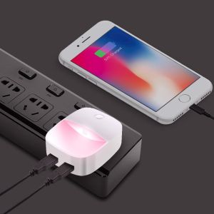 Plug in Night light with two USB charging port and 16 colors