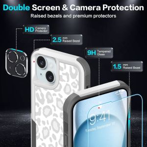 Buy cheap [5 in 1 for iphone 15 Plus Case,with 2 Pack Screen Protector + 2 Pack Camera Lens Protector,Heavy-Duty Tough Rugged from wholesalers