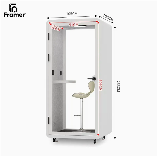 Adjustable Office Phone Booth Extendable Modular Acoustic Booths Whisper Quiet