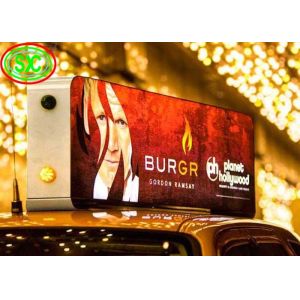 HD Video IP65 waterproof car roof led sign display , led sign double sided