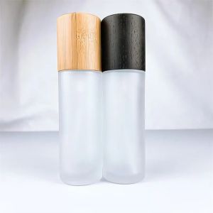 Buy cheap Glass Shampoo Cosmetic spray Pump Bottle With Bamboo Cap from wholesalers