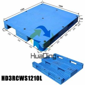 Pallet Recycled Plastic Heavy Duty Warehouse Large Stackable Double Side Blue