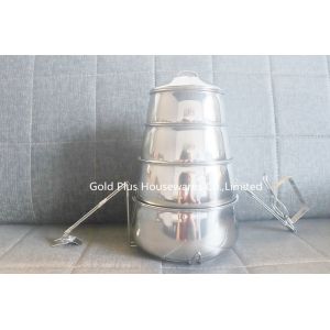 Buy cheap Cheap 4 tier hand pot food container tiffin box take away stainless steel food carrier with handle from wholesalers
