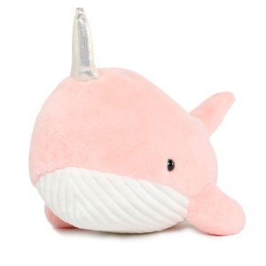China MorisMos 24 Inch Soft Pink Plush Whale Narwhal Ultra-Soft Stuffed Cotton Funny Hugging Pillow Decor Girls Kids Party Accessory on sale