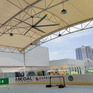 Buy cheap 5.0m 16FT HVLS Ceiling Fan Ventilator Electric AC Powered PMSM Motor Air Cooling Ventilation from wholesalers