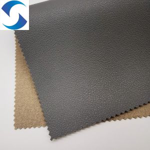 Buy cheap Customize Polyester Brushed Faux Leather Fabric 75gsm Brown Packing 25-50M/Roll from wholesalers