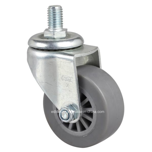 Grey Color Zinc Plated 2" Threaded Swivel TPE Caster 2632-53 for Caster