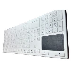 Rigid IP68 Medical Grade Keyboard , Touch Mouse Wireless Backlit Keyboard