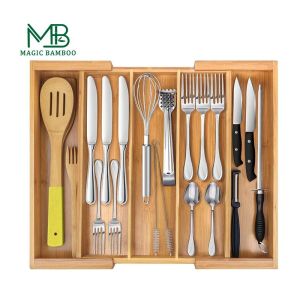 Buy cheap 5 Grid Multi-functional Bamboo Storage Box with Drawer Eco-friendly and Practical from wholesalers