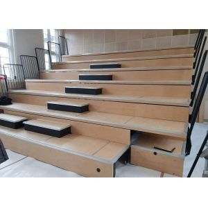 Buy cheap Small Spectator Retractable Gym Bleachers Seating With Portable Access Stairs from wholesalers