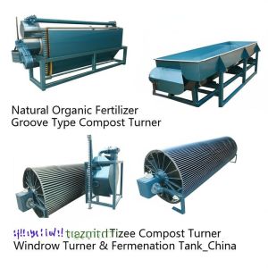 Natural Organic Fertilizer Composting Solutions: Groove Type Compost Turner,
