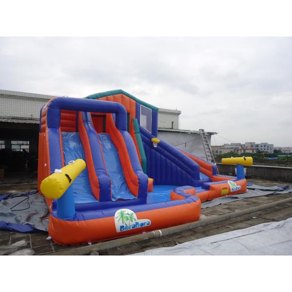 Outdoor Giant Double Track Inflatable Bouncer Water Slide Water Park