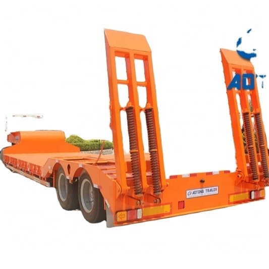 Quality Max Payload 80000KG Tractor 3 Axles 60t Excavator Equipment Lowbed Truck Trailer/Lowboy semi trailer for sale