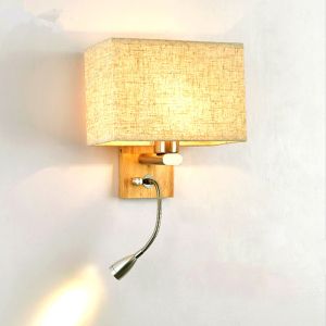 Bedside lamp solid wood aisle lamp simple study lamp light background wall