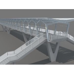 Buy cheap S355JR Steel Pedestrian Bridge Long Span Footway Bridge Painted or Galvanized Surface from wholesalers