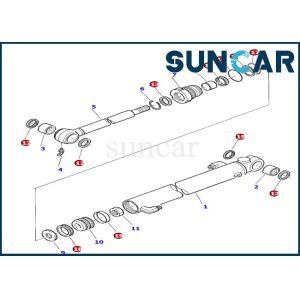 Buy cheap 878000389 Oil Sealing Gasket Komatsu Excavator PC10-7 Bucket Cylinder Inner Repair Seal Kit from wholesalers