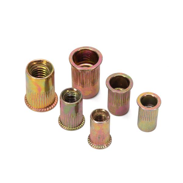 Metric DIN Standard Color Zinc Plated Big Round Flat Head Knurled Body Rivet Nut