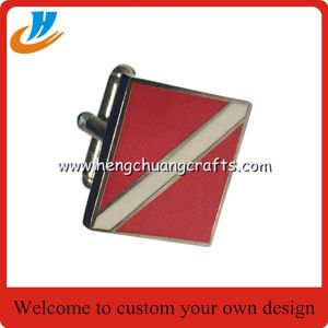 Factory custom flag cufflins,brass material men's T-shirt cufflinks