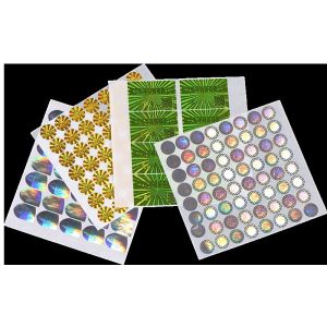 Unique Shaped Qr Code Hologram Stickers Adhesive Holographic Sticker Labels