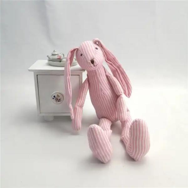 Buy cheap Custom Lovely Stuffed Animal Toys Long Ears Striped Cotton Soft Bunny Rabbit Plush Toys from wholesalers