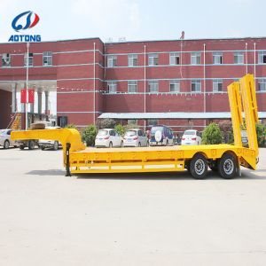 Buy cheap Malaysia Transporting 40Ft 60 100 Tons Ton Lowboy Gooseneck Lowbed Low Bed Semi Trailerator With Front Ramp Loader from wholesalers