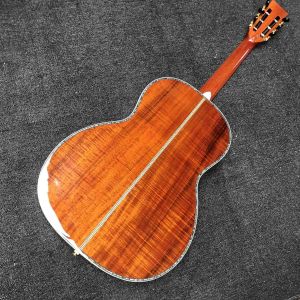 Buy cheap Custom Full Abalone Inlays OOO 39 Inch Round Body Solid Koa Top Acoustic Guitar from wholesalers