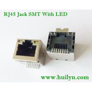 shielded RJ45 Connector with LEDs, Surface Mount Type