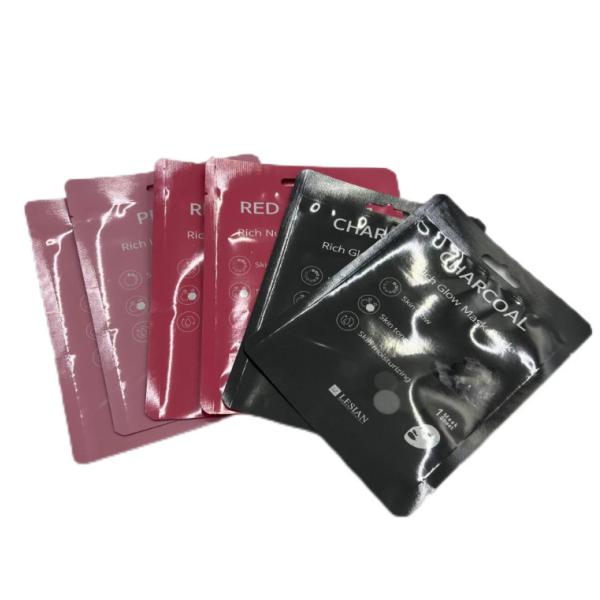 Quality High Grade Customized Cosmetics Face Mask Bag Stand-Up Three Side Seal Easy Tear Pure Aluminum Foil Heat Sealing PE PET Material for sale